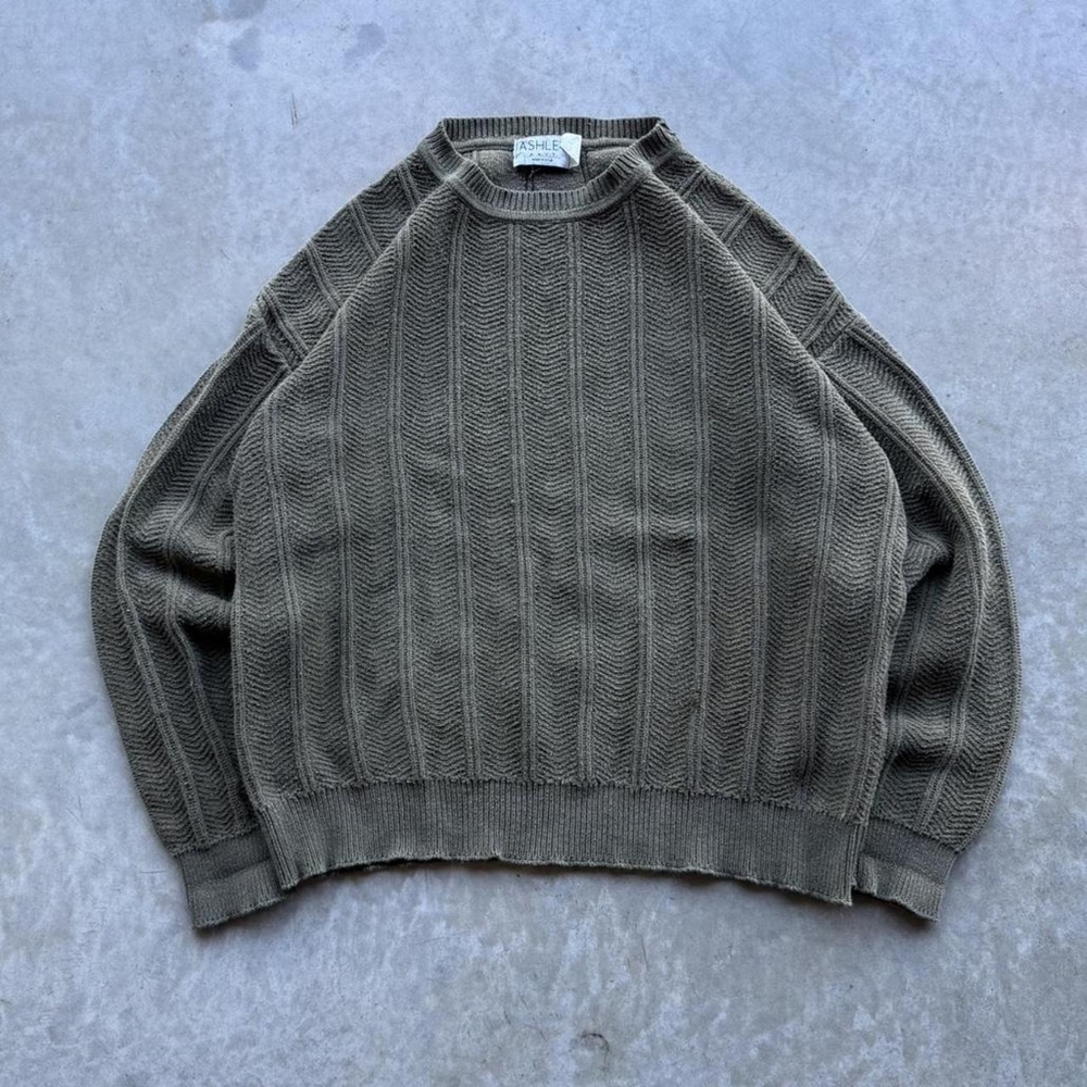 Ashley By 26 International Men's Textured Khaki Sweater